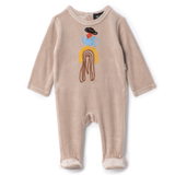 Baby Rope Emboidery Velour Onesie