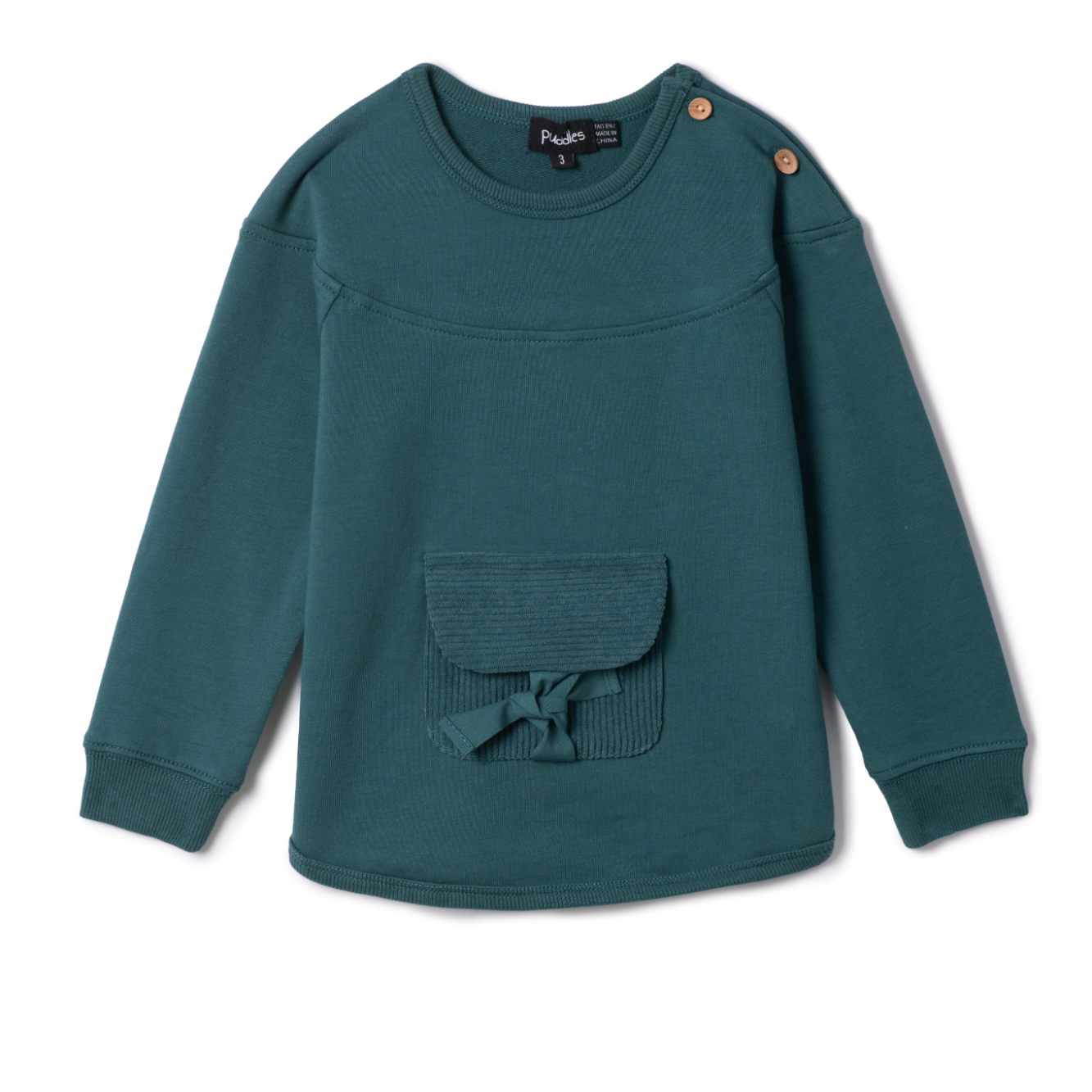 Girls Corduroy Pocket Sweater Shirt Top
