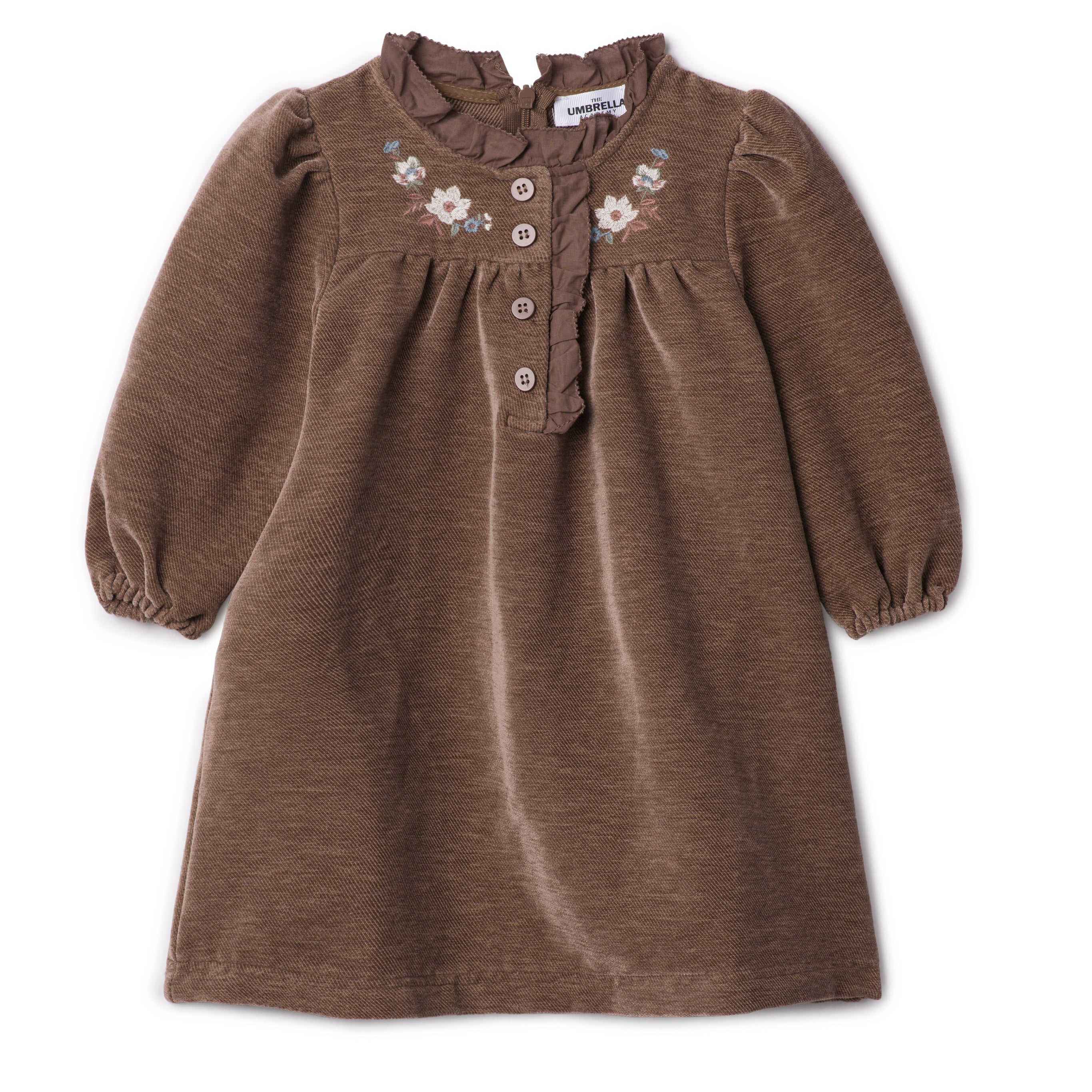 Girls Velvet Embrodery Floral Dress