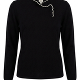 Ruffle Neck Knit Top