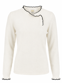 Ruffle Neck Knit Top
