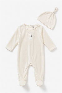 Velour Bunny Footie