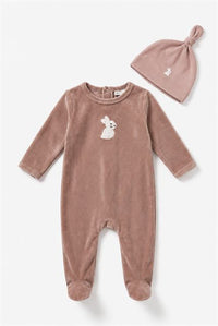 Velour Bunny Footie