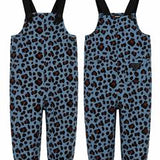 Corduroy Leopard Printed Long Overall