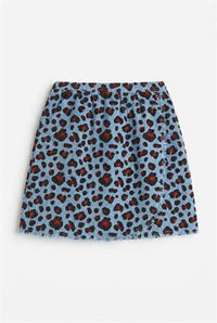 Corduroy Leopard Printed Wrap Skirt