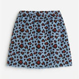 Corduroy Leopard Printed Wrap Skirt