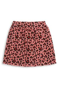Corduroy Leopard Printed Wrap Skirt