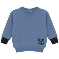 Sweatshirt with Rib Funnel Neck