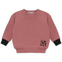 Sweatshirt with Rib Funnel Neck