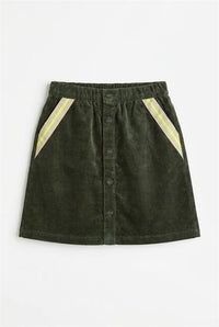 Corduroy Button-Front Skirt