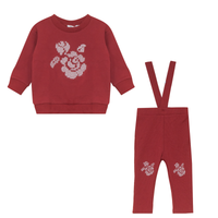 Floral Sweater & Overall Set