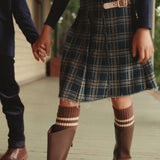 Plaid Denim Skirt