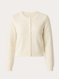 Cherry Textured Knit Cardigan