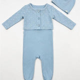 Footie, Cardigan & Hat Set