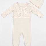 Footie, Cardigan & Hat Set