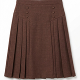 Pleated Button Skirt