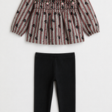 Smocked Floral Top & Legging Set