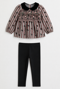 Smocked Floral Top & Legging Set