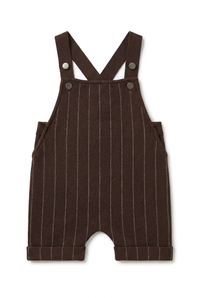 Striped Knit Short Overall