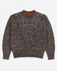 Mixed Knit Mock Neck Top