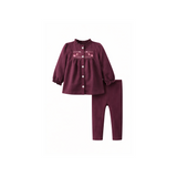 Embroidered Woven Top & Legging Set