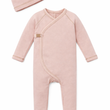 Baby french Terry Romper Set With Saddle Stitches Trim
