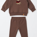 Hook Stitch Bear Sweatshirt & Pant Set