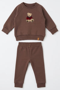 Hook Stitch Bear Sweatshirt & Pant Set