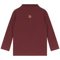Fine Rib Funnel Neck Top.