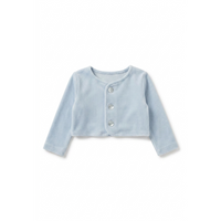 Velour Button-Front Cardigan