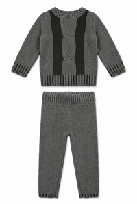 Boys Cable Knit Sweater Set