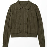 Textured Double-Breasted Cardigan