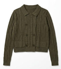 Textured Double-Breasted Cardigan
