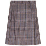 Plaid Pleated Wrap Skirt