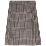 Plaid Pleated Wrap Skirt