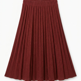 Waffle Textured Crinkle Pleated Skirt