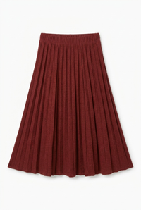 Waffle Textured Crinkle Pleated Skirt