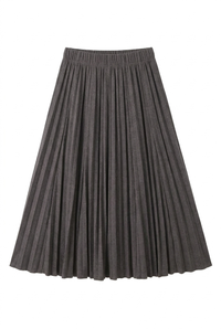 Waffle Textured Crinkle Pleated Skirt