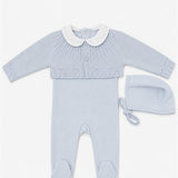 Cherry Embroidered Collar Footie & Cardigan Set