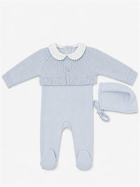 Cherry Embroidered Collar Footie & Cardigan Set