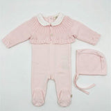 Cherry Embroidered Collar Footie & Cardigan Set