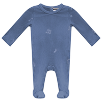 Music Notes Embossed Rib Velour Footie