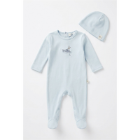 Sail Boat Bunny Print Footie