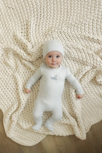 Sail Boat Bunny Print Footie