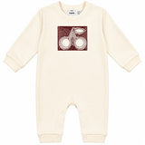 French Fleece Romper With Cherry Embroidery