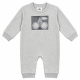 French Fleece Romper With Cherry Embroidery