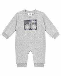 French Fleece Romper With Cherry Embroidery