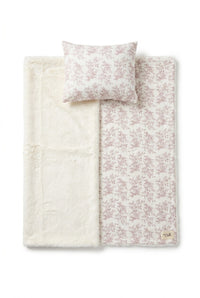 Gauze And Fur Blanket And Pillow Set