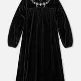Velour Dress With Embroidery