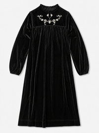 Velour Dress With Embroidery